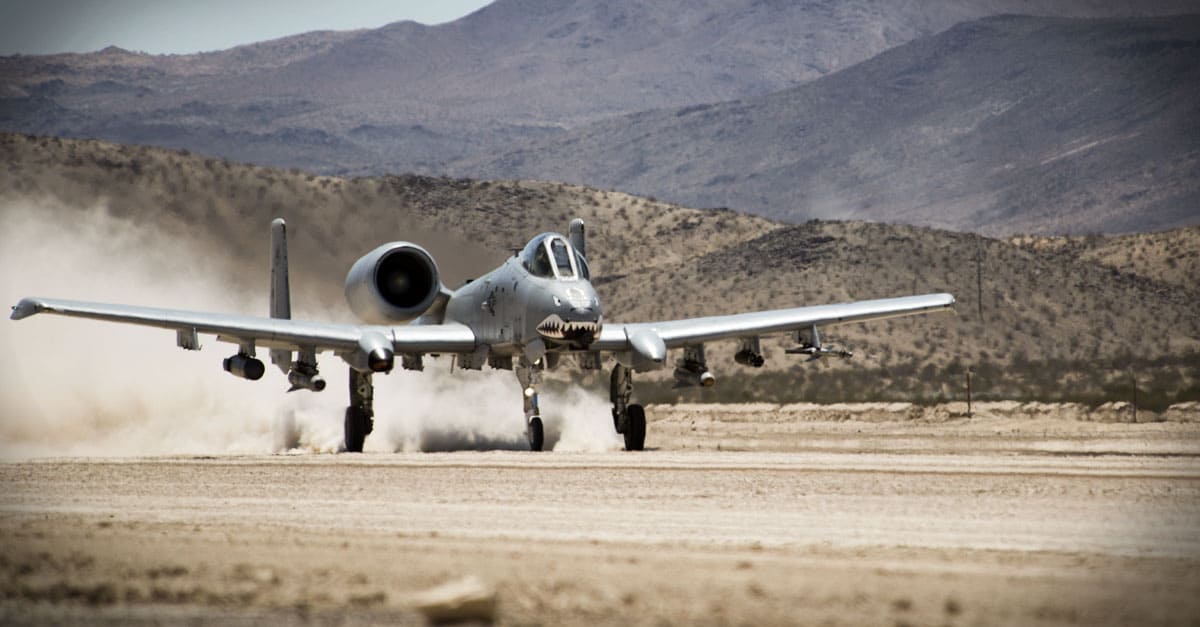 A-10_An A-10 Thunderbolt II departs from the National Training Center at Fort Irwin, Calif.