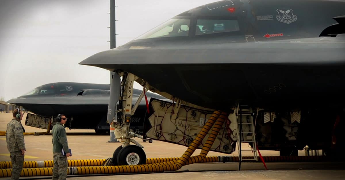B-2_Maintainers and crew chiefs from the 509th Aircraft Maintenance Squadron prepare B-2