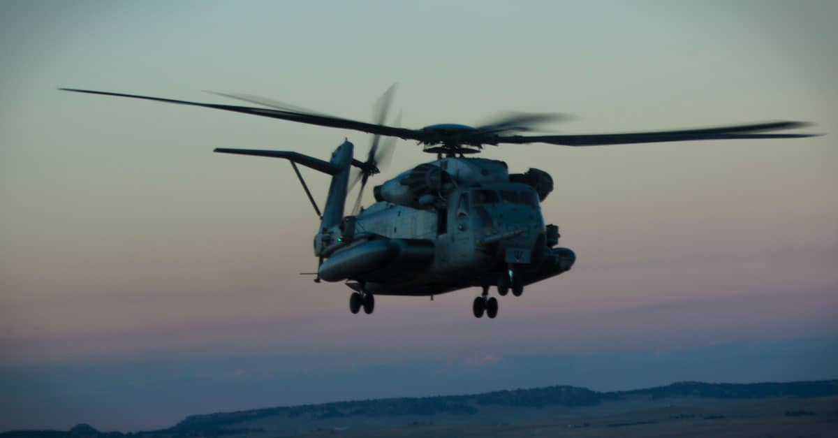 CH-53E_A CH-53E Super Stallion flies over Buckley Air Force Base