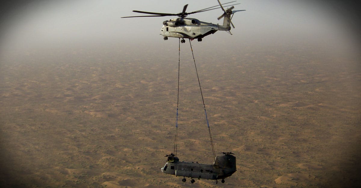 H-53E_A CH-53E Super Stallion transports a Canadian Forces CH-47