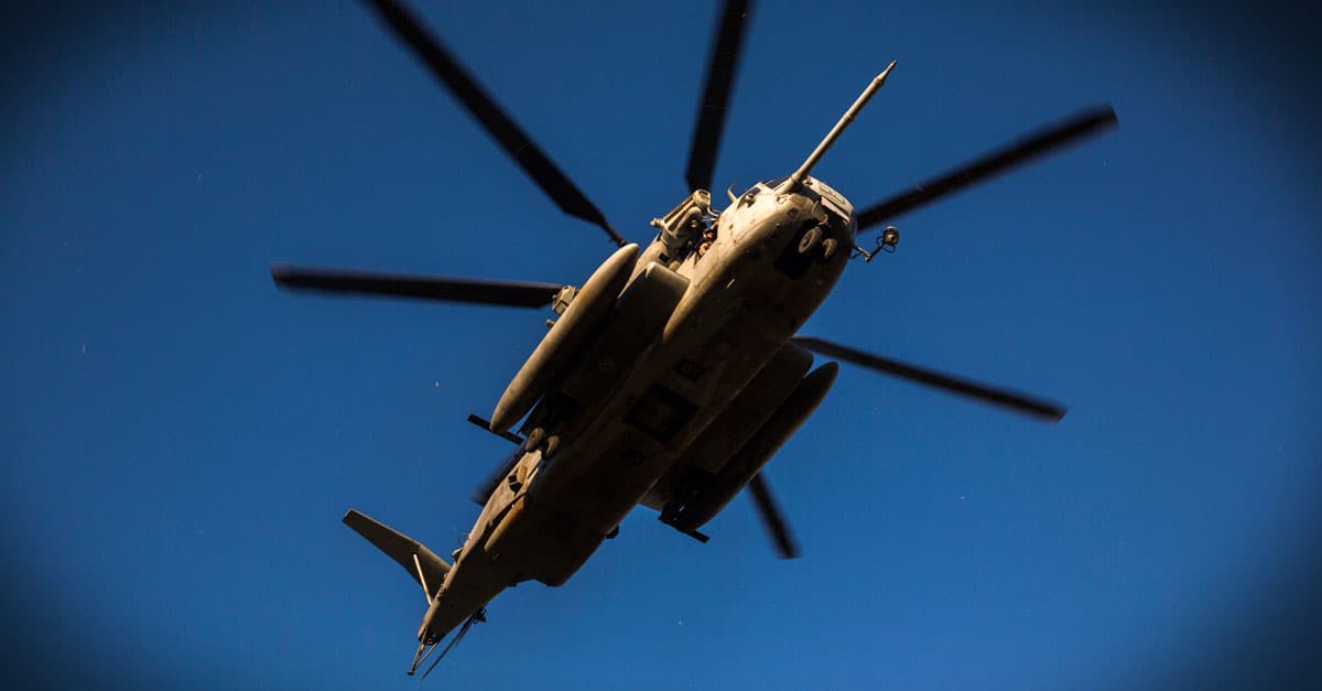 CH-53E_A CH-53E helicopter flies overhead at Kiwanis Park