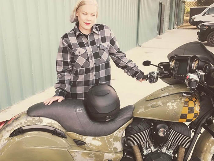 Famous Celebrities Who Own Motorcycles - P!nk Famous Celebrities Who Own Motorcycles - P!nk
